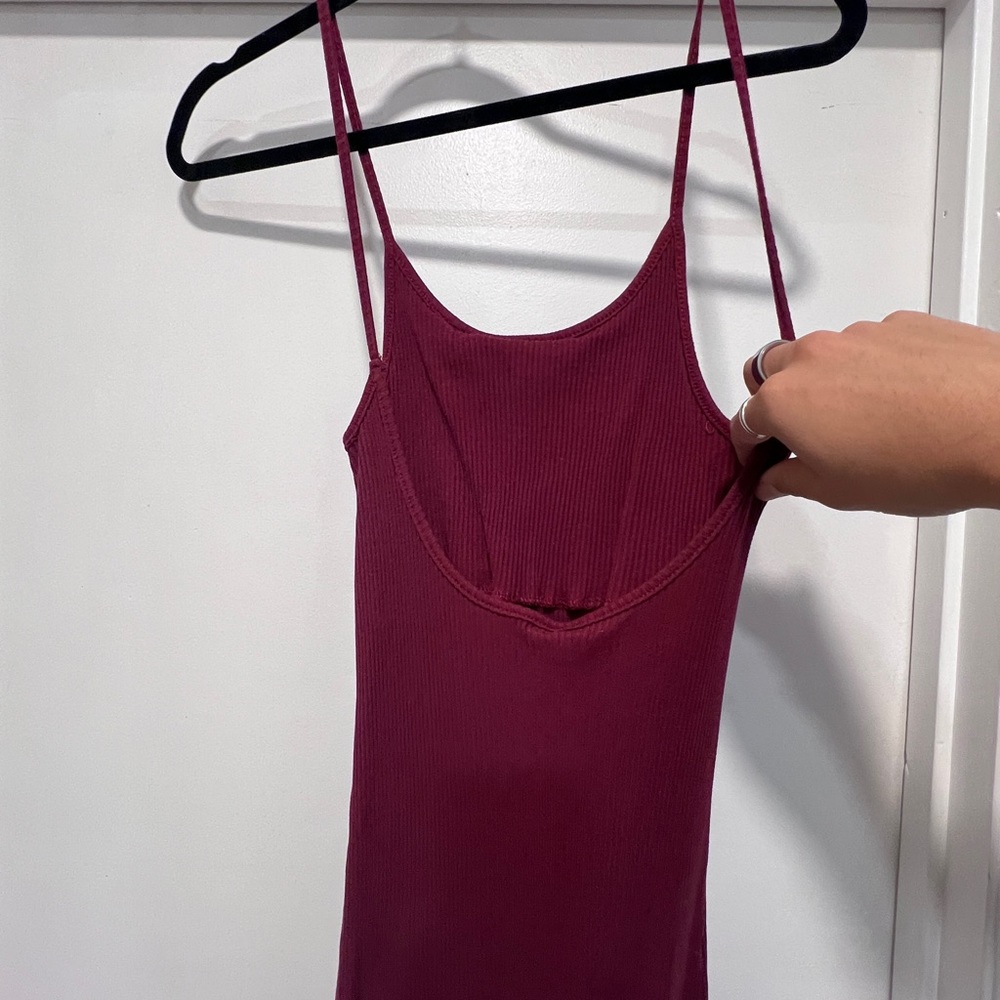 Burgundy Spaghetti Strap Dress